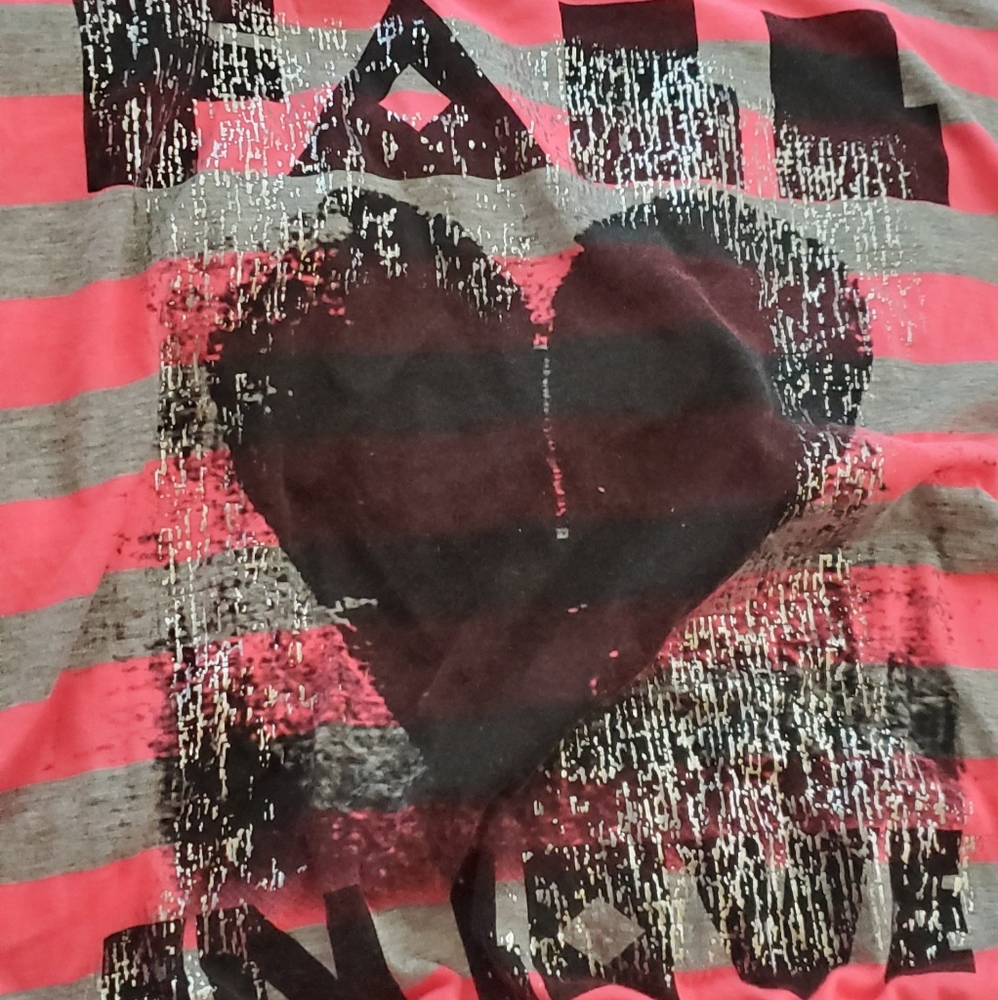 🌟 3 for $15 Deal! 🌟Weavers pink black gray silver striped blouse L - Picture 2 of 6